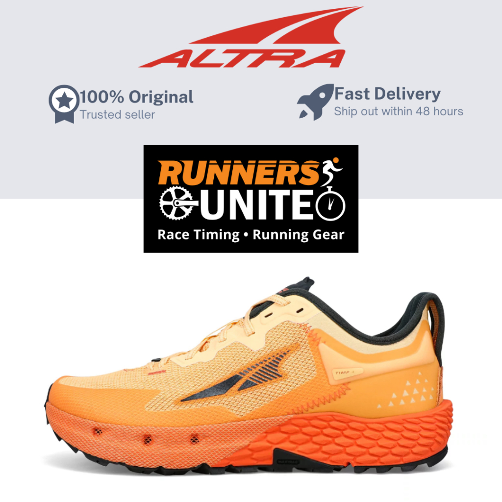 Altra Men's Timp 4 Trail Running Shoes (29mm High Cushion) Orange/Black ...