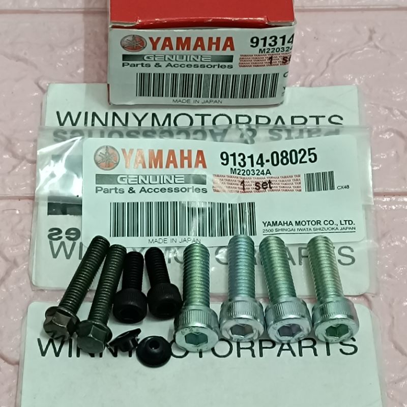 YAMAHA RXZ HANDLE BAR HANDLE CROWN BOLT SCREW SET 4 IN 1 ORIGINAL THAI