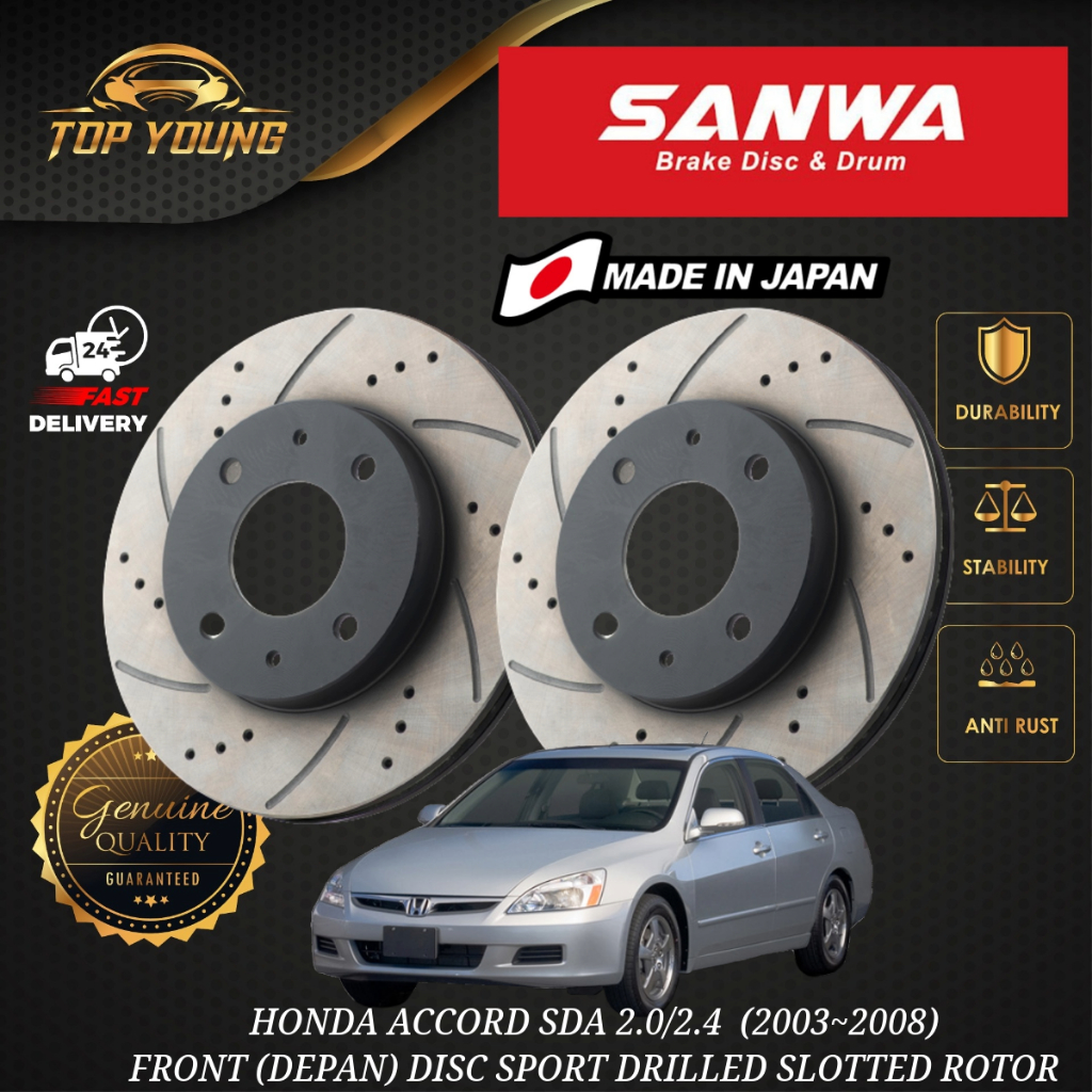 HONDA ACCORD SDA 2.0 / 2.4 (2003-2008) FRONT (DEPAN) DISC ROTOR SPORT ...