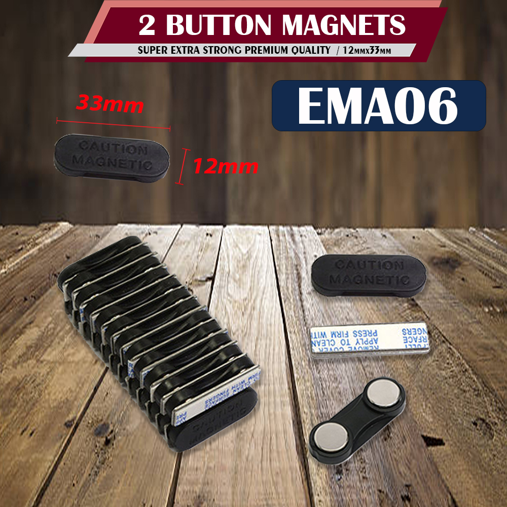 NEODYMIUM MAGNETS 33x12mm for BADGES and NAME TAGS - Grade 'AAA' Super ...