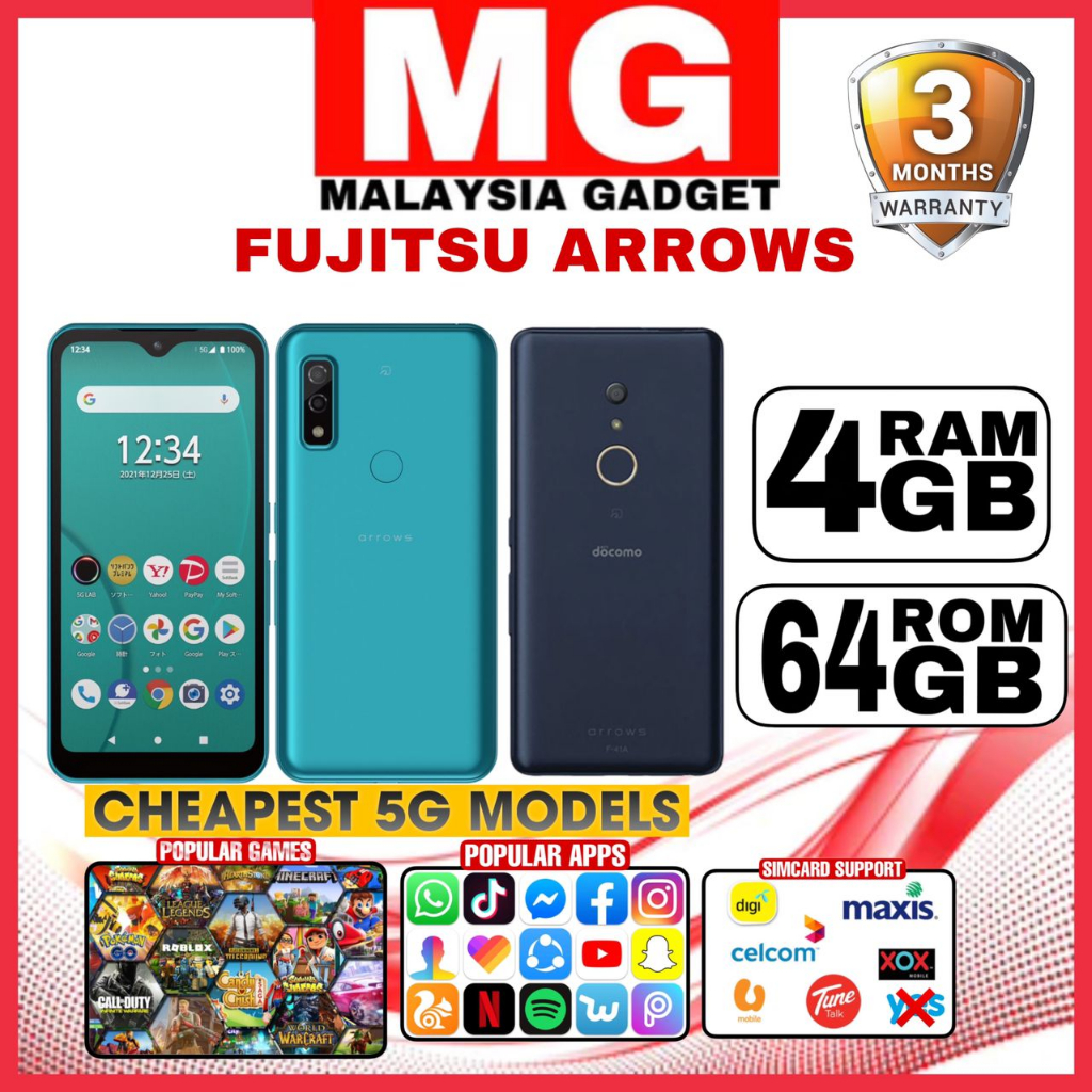 Fujitsu Arrows We 5G, Be4 Plus, Be4,Be, U Android 11 Snapdragon Gaming  Smartphone Telefon Murah Pubg Phone Games | Shopee Malaysia