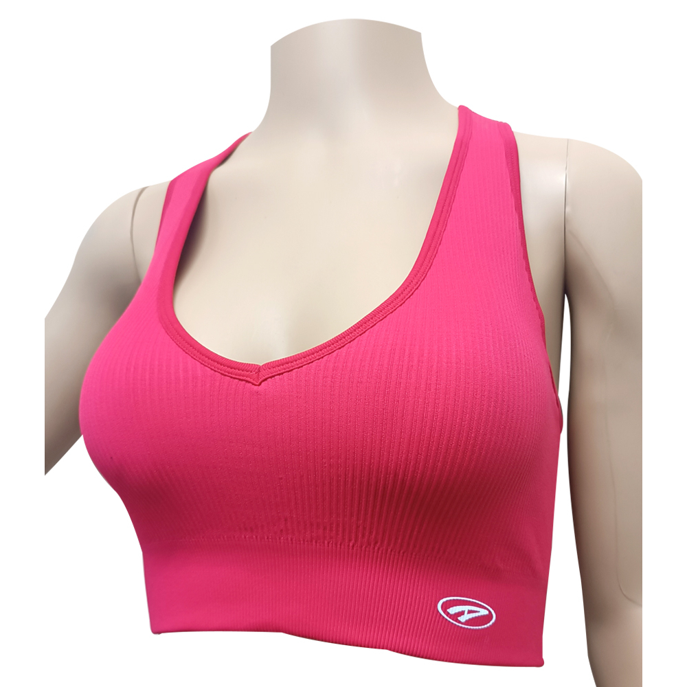 [Sports Bra] Ambros Women's Knitted Cotton Sports Bra Top Red