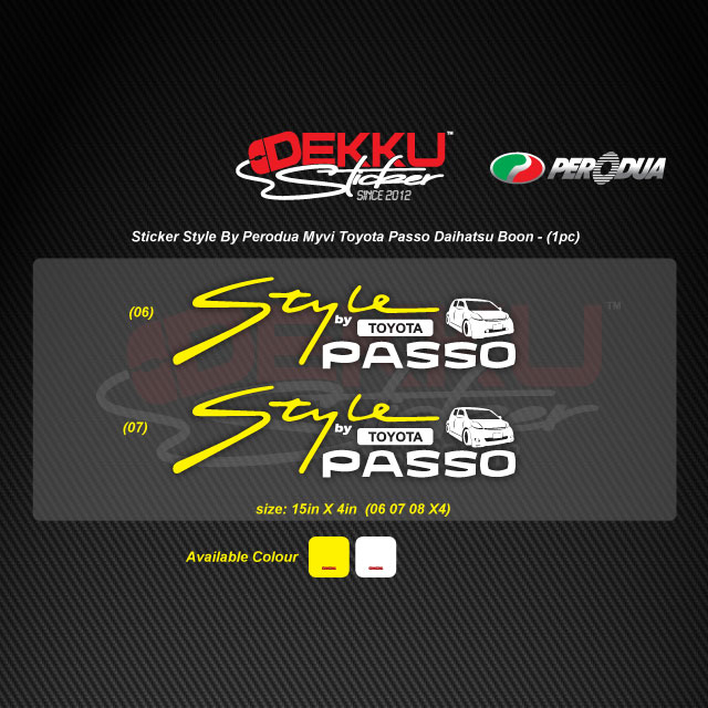 Sticker Style By Perodua Myvi Toyota Passo Daihatsu Boon - 1PC | Shopee ...