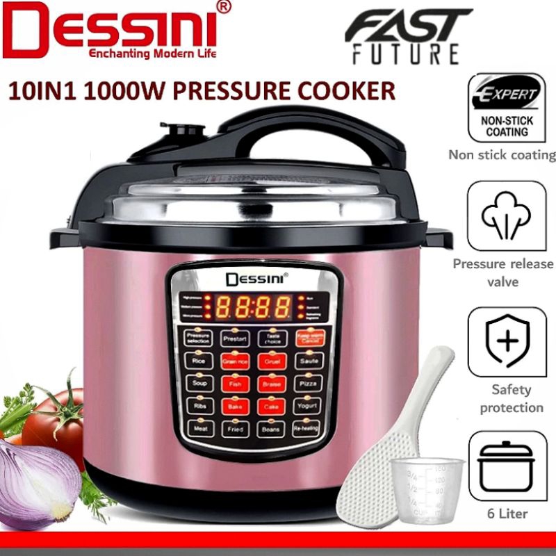 EXCLUSIVES 6L DESSINI 16 Button Pressure Cooker Rice Cooker 6L