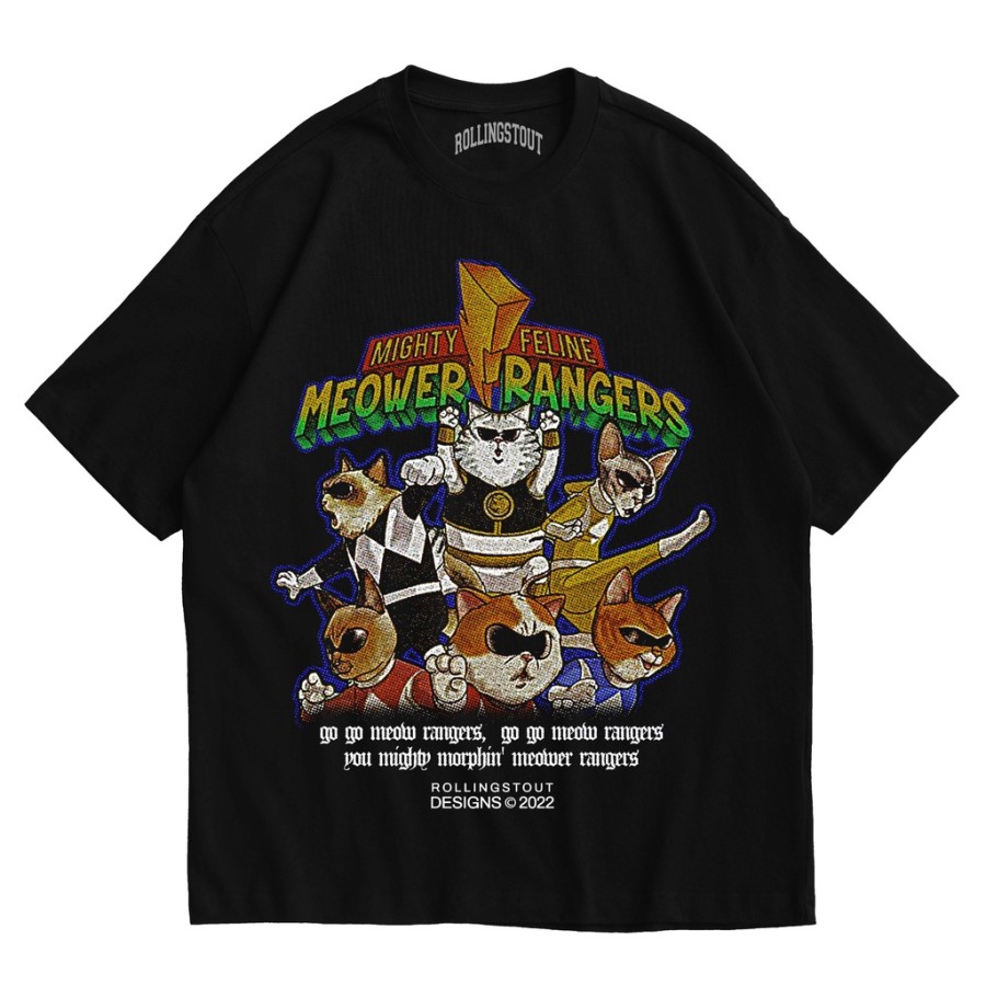 Rollingstout Tee - Meow Rangers cotton t shirt | Shopee Malaysia