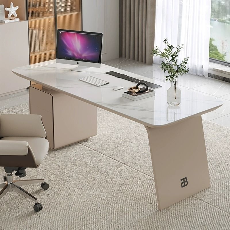 Light luxury slate desk, highend computer desk, Italian style minimalist study desk, study desk