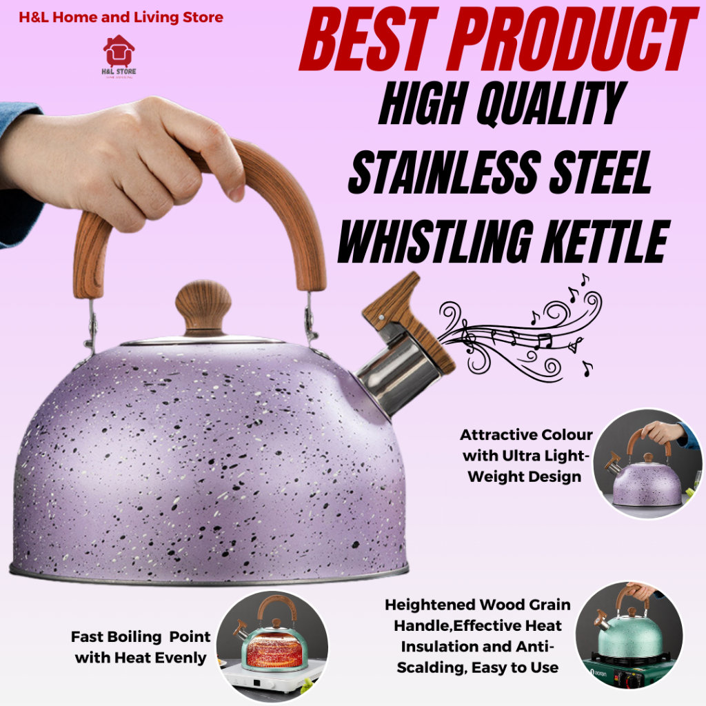 High Quality Stainless Steel Whistling Kettle 2L 3L 4L Shopee Malaysia