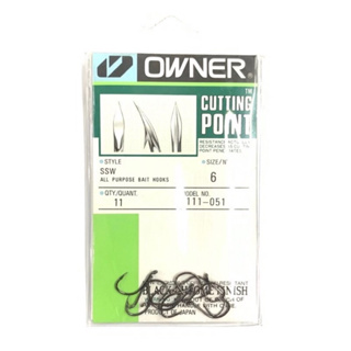 OWNER SSW with CUTTING POINT All Purpose Bait Hooks 5111-151 Size