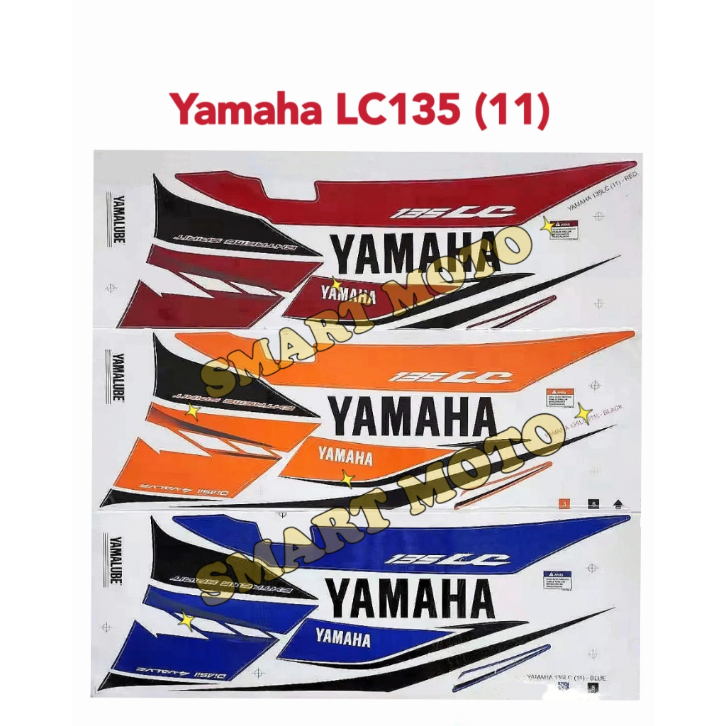 Yamaha LC135 (11) V2 V3 V4 V5 V6 V7 Body Stripe Body Sticker Red/Black ...