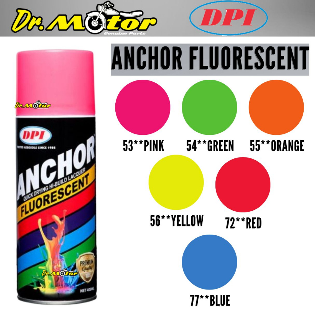 ANCHOR FLUORESCENT 56**YELLOW 53**Pink 54**Green 55**Orange 72**Red 77 ...