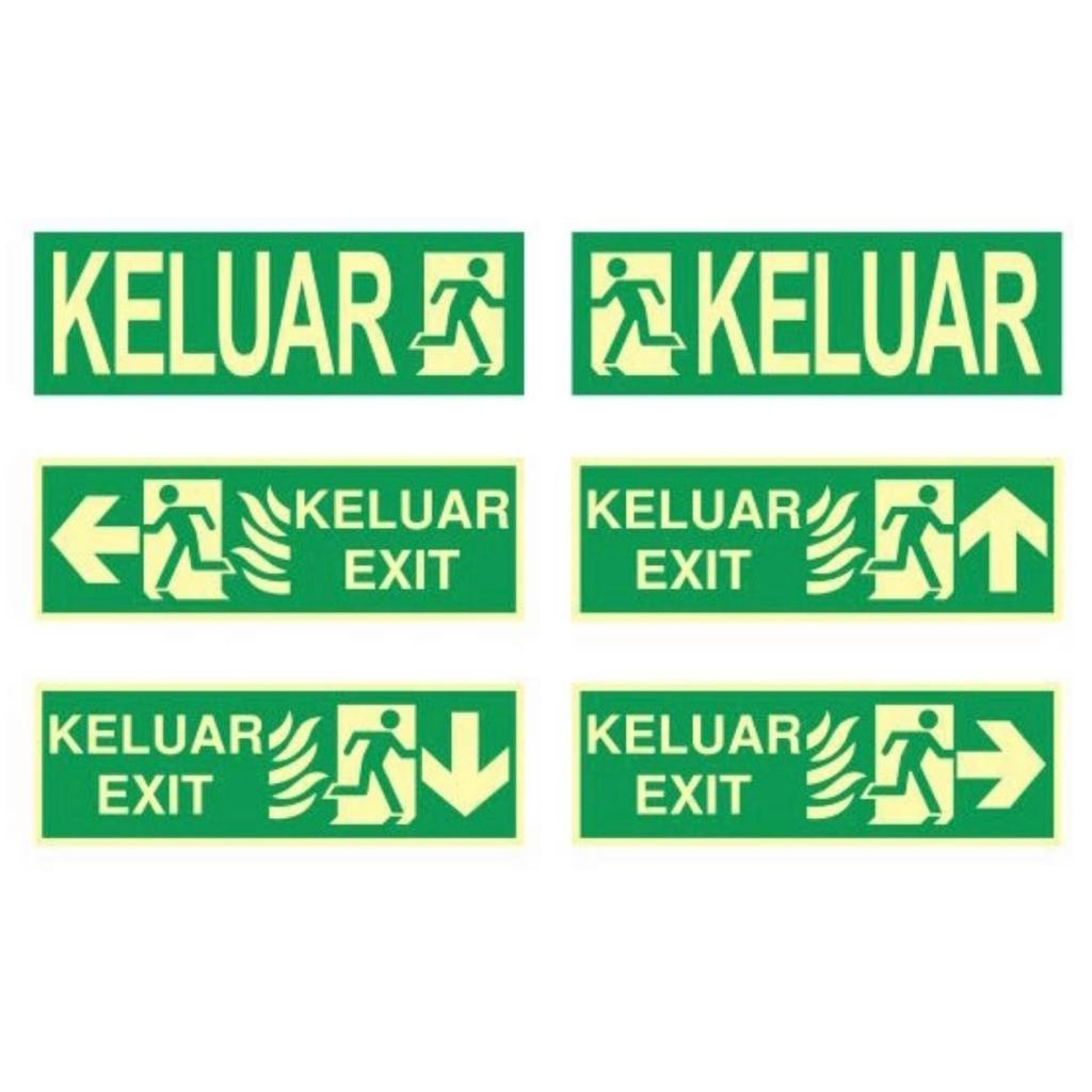 Exit Sign I - Glow In The Dark (200mm x 600mm) | Shopee Malaysia