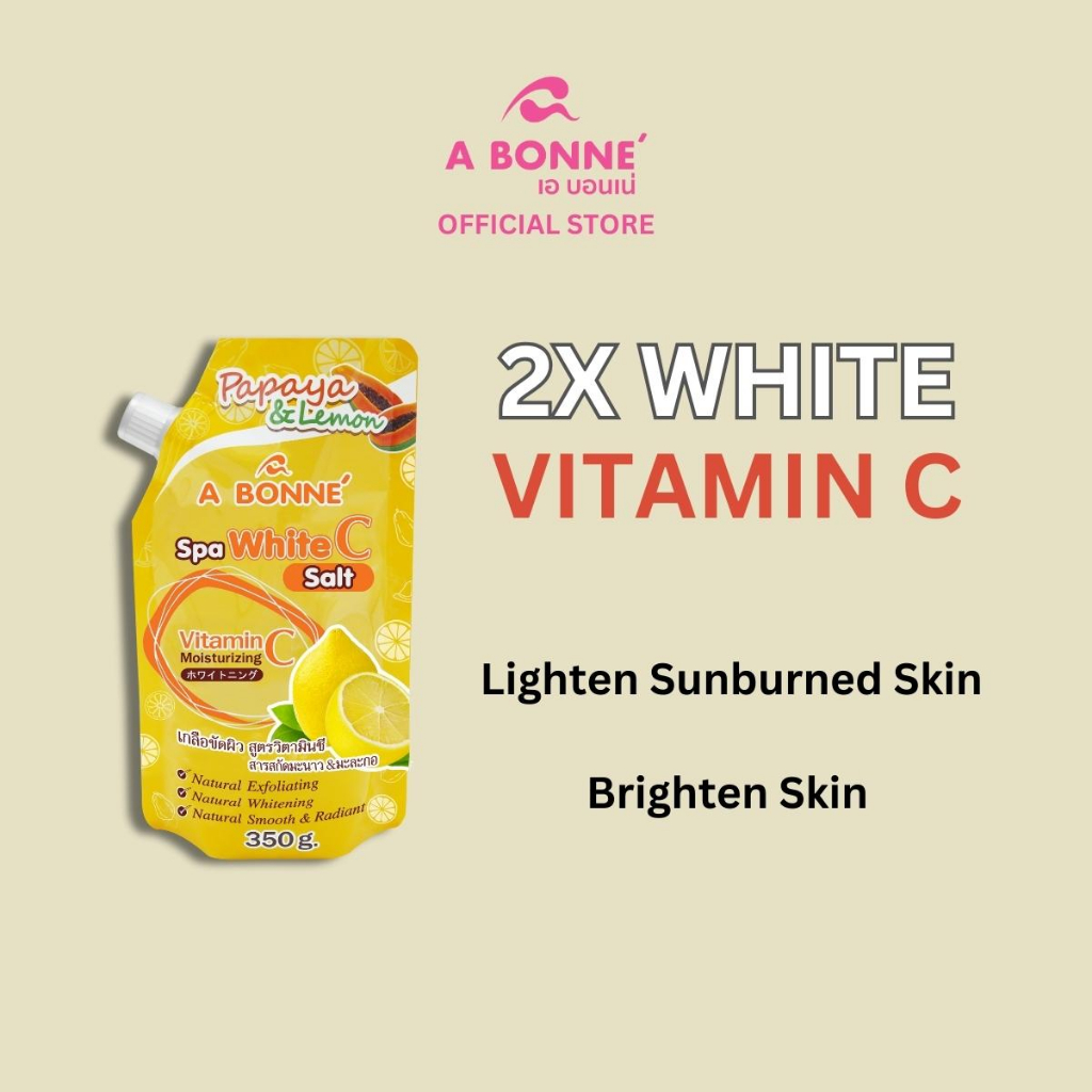 A Bonne Spa White C Papaya & Lemon Bath Salt Body Scrub Vitamin C