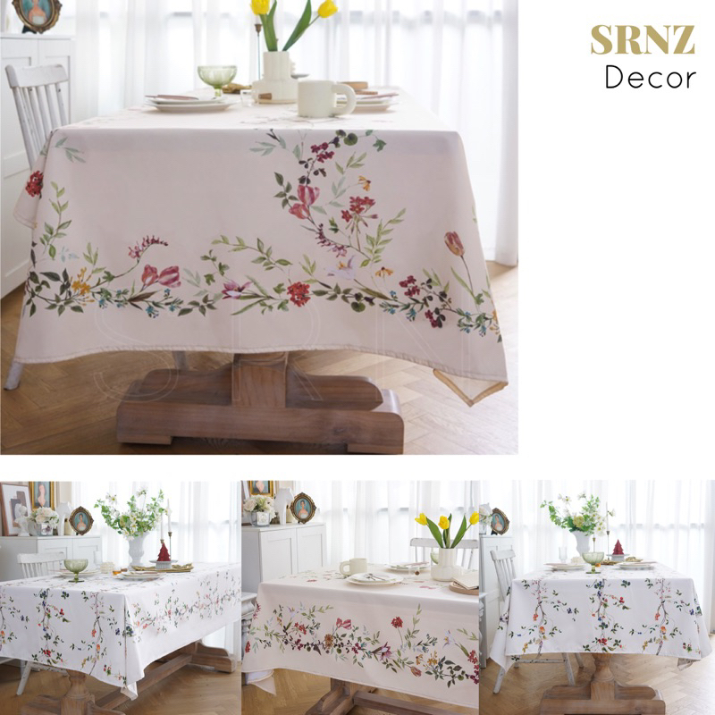 🇲🇾ready Stock 🇲🇾 Tch06 Floral Theme Table Cloth Alas Meja Bunga Alas