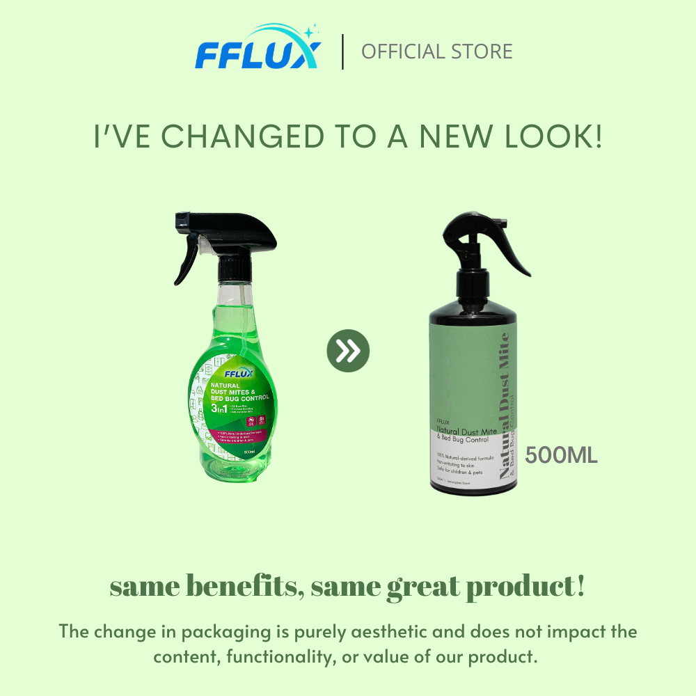 FFLUX Natural Bed Bug & Dust Mite Control Spray 500ml Bug Spray Pepijat
