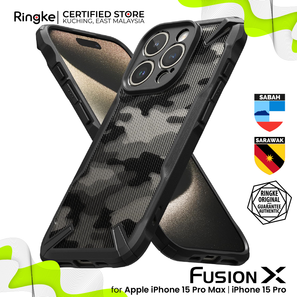 RINGKE® FUSION X Compatible iPhone 15 Pro Max/ 15 Pro Camouflage