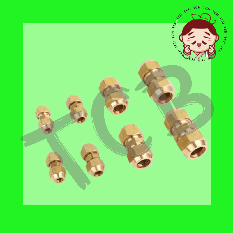 Copper Flare Nut + Union Air Conditioner Copper Pipe Penyaman Udara