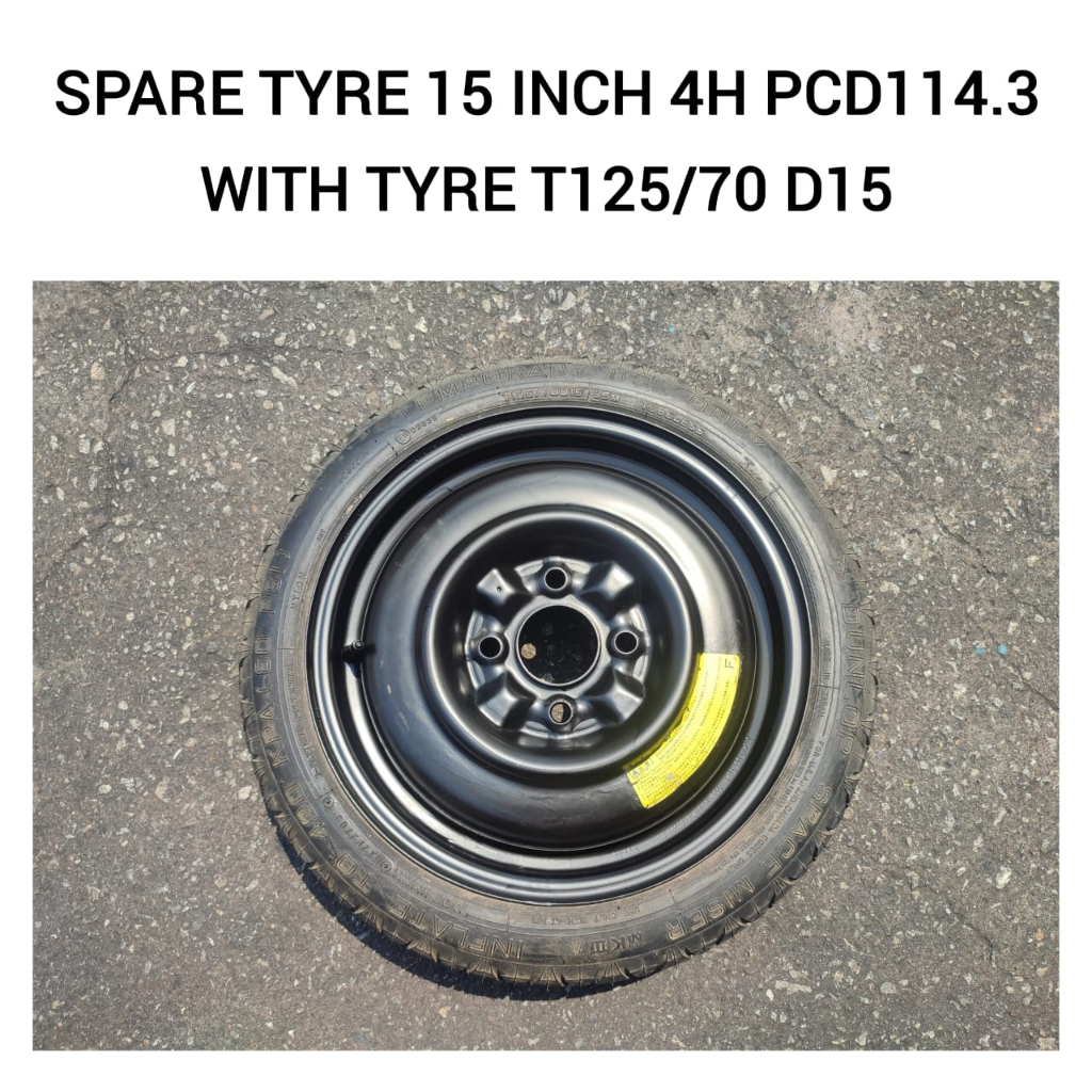 Spare Tyre 15 Inch Inci 4H PCD114.3 ( T125/70 D15 ) Proton Waja Persona ...