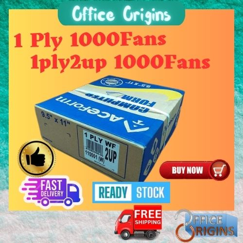 AceForm 1Ply / 1Ply 2Up 1000 Fans Computer Form 9.5