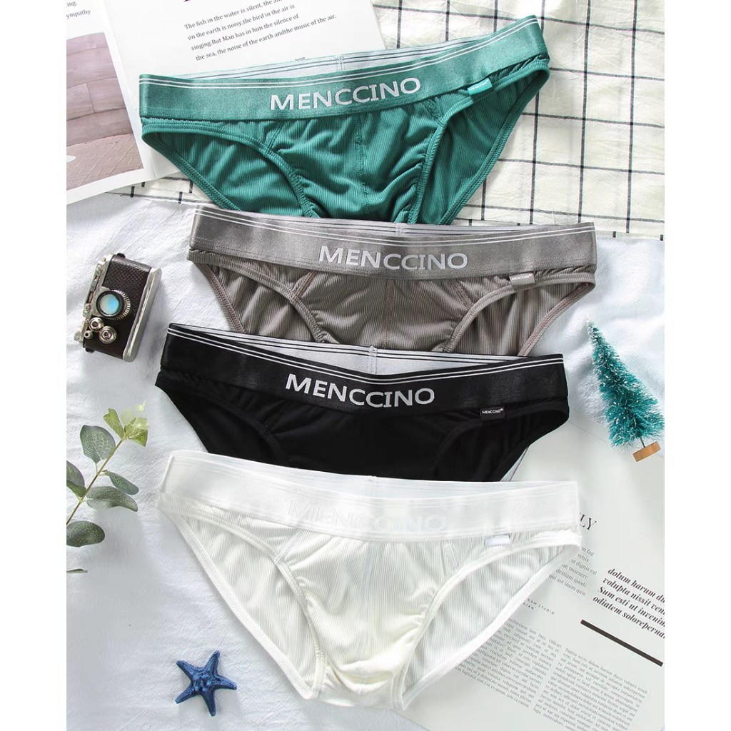 (Ready Stock in Selangor) Menccino - Milky White Underwear Brief MC8131 ...