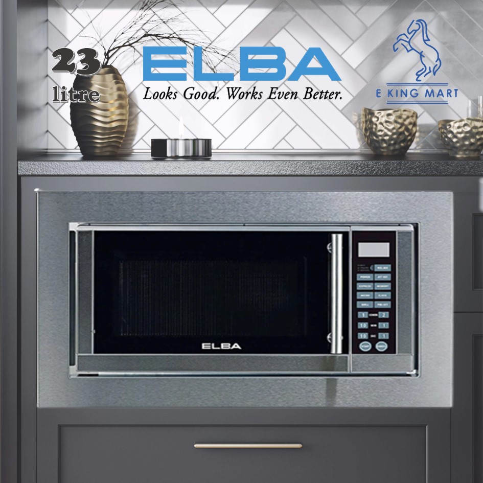 Elba Built In Stainless Steel Flame Design Microwave Electric Oven