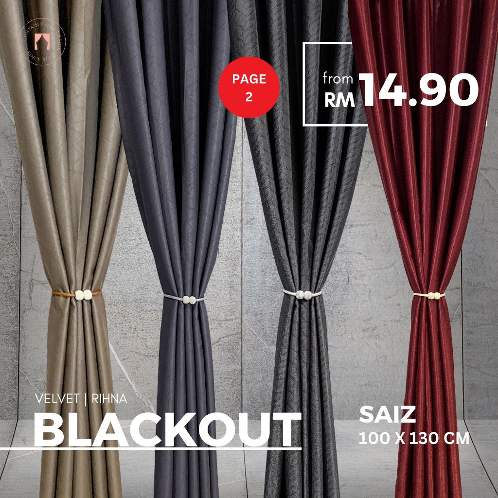 8.8 Live| Langsir Blackout Tingkap Saiz Kecil | Jenis Hook/Ring ...