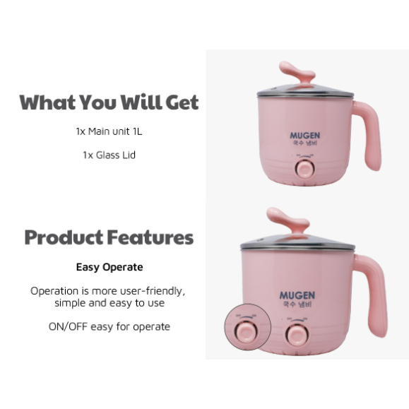 MUGEN Handy Multi Cooker Oden Cooker Mini Cooker Steamer Portable Pot Rice Cooker Shopee Malaysia