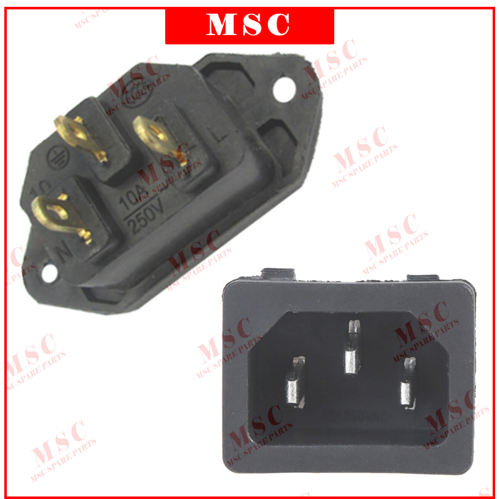 Rice Cooker AC Power Socket 3Pin 10A 250V Spare Parts Power Outlet AC Power Socket C14 Computer