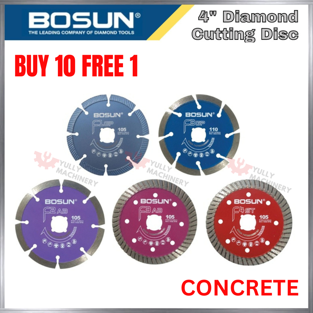 4" Diamond Cutting Disc [BOSUN] For Bricks, Cement, Roof Tiles, Granite