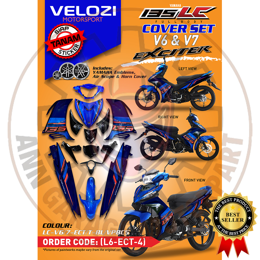 Original Velozi Yamaha Lc V V Full Body Cover Set Exciter Vpbc