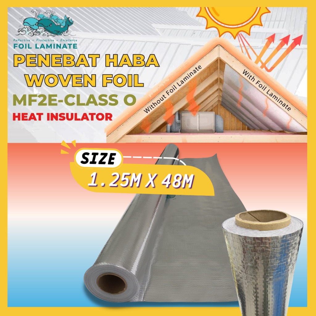 MF2E Class O Aluminium Foil Woven Foil (48ML) Penebat Haba Bumbung