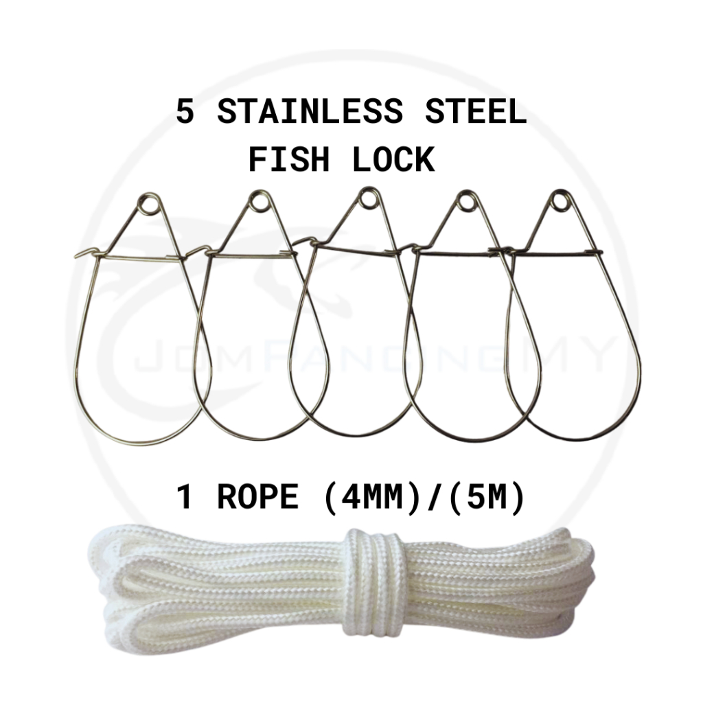 Rope 4mm (5m) Stainless Steel Fish Lock Gari Ikan Rope Ikan Set ...