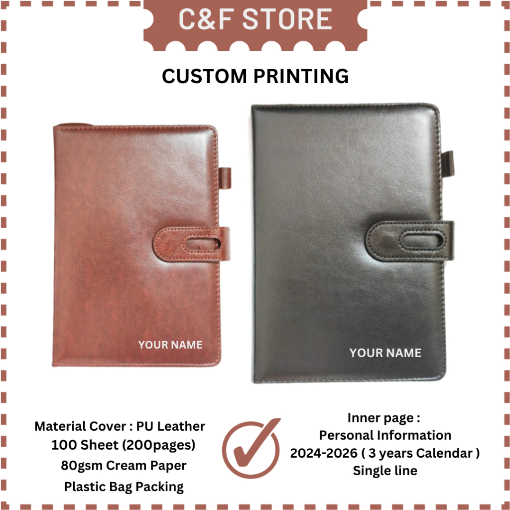 Custom Cover Notebook Kulit Buku Nota Sketch Book Journal Notebook