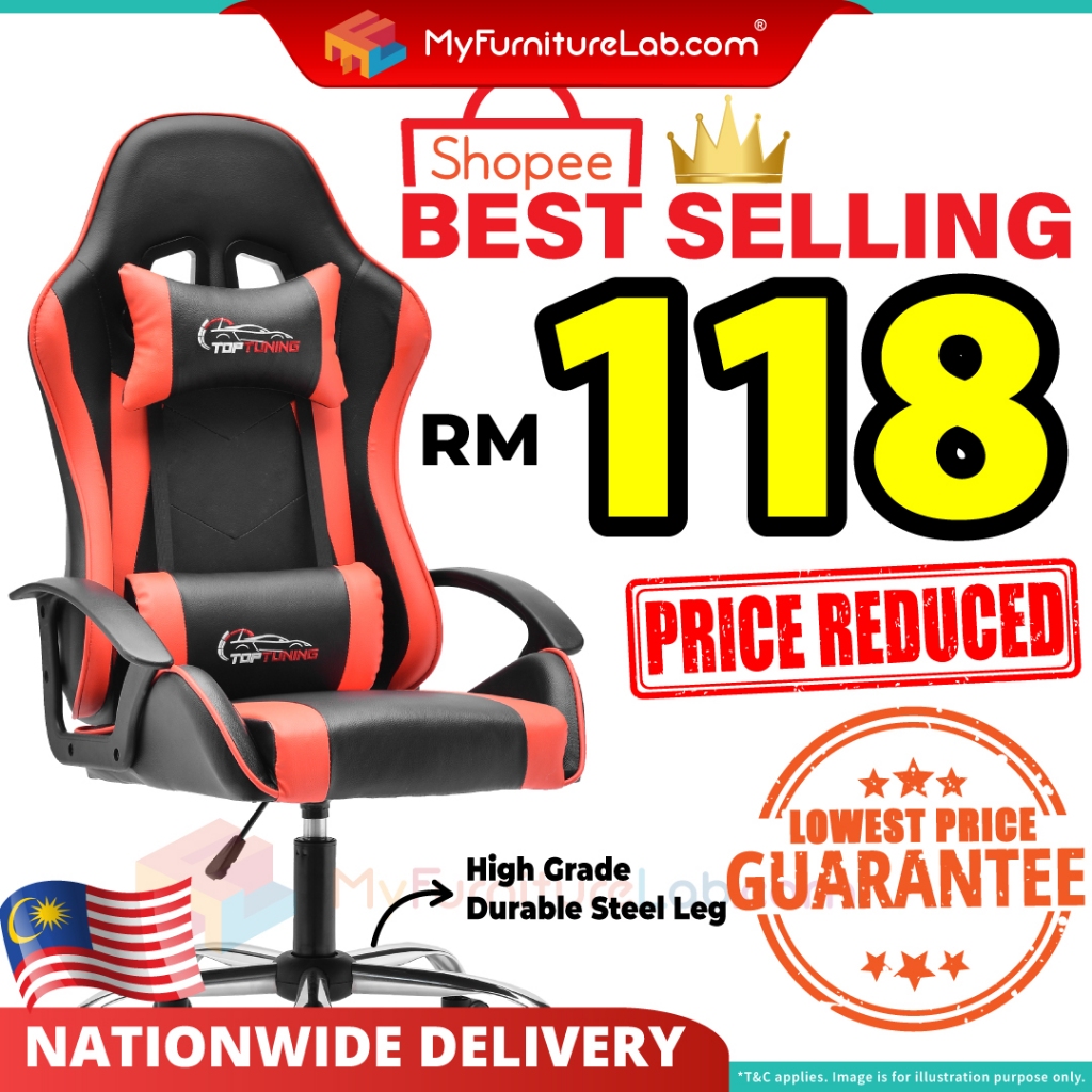 【READY STOCK】𝐌𝐘𝐅𝐔𝐑𝐍𝐈𝐓𝐔𝐑𝐄𝐋𝐀𝐁® TOP TUNING™ GOLD Gaming Chair Kerusi
