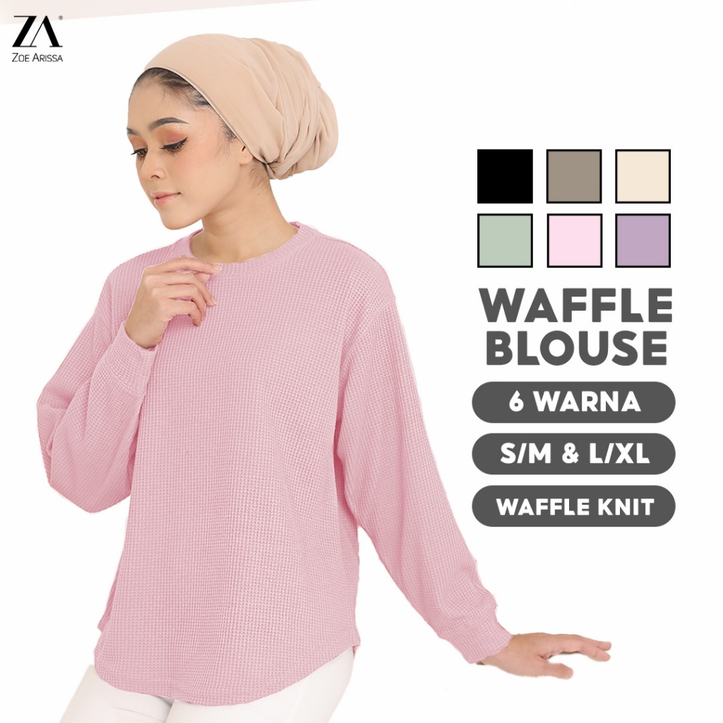 Zoe Arissa Muslimah Women Morgan Waffle Knitted Blouse | Shopee Malaysia