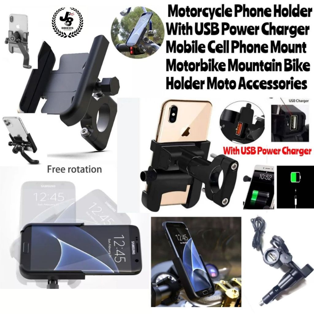 Support Smartphone moto BLH avec Chargeur USB