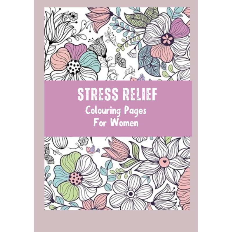 Stress Relief Floral background Coloring Pages for adults PDF | 50