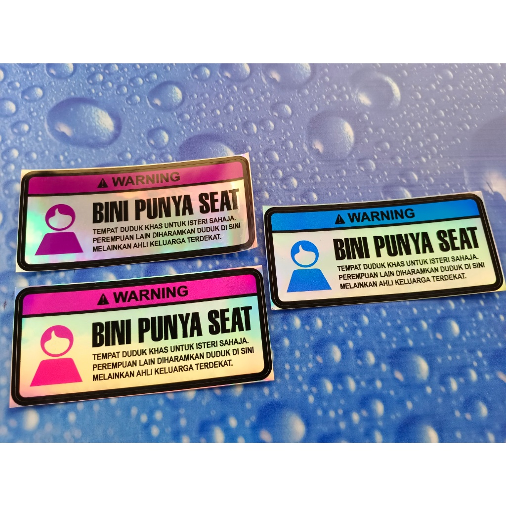 Sticker Bini Punya Seat Sticker Decal Motor&Car*7150 | Shopee Malaysia