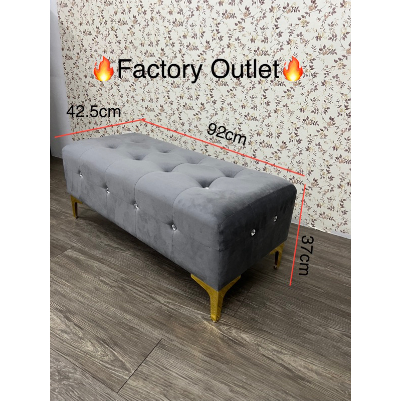 cmk velvet long stool ottoman sofa gold leg+ 1pillow bench chair 3f ...