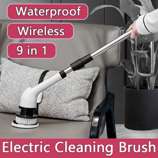 CLEANHOME Tile Tub Scrubber Brush with 3 Different Function Cleaning Heads  and 56 Extendable Long Handle-No Scratch Shower Scrubber for Cleaning