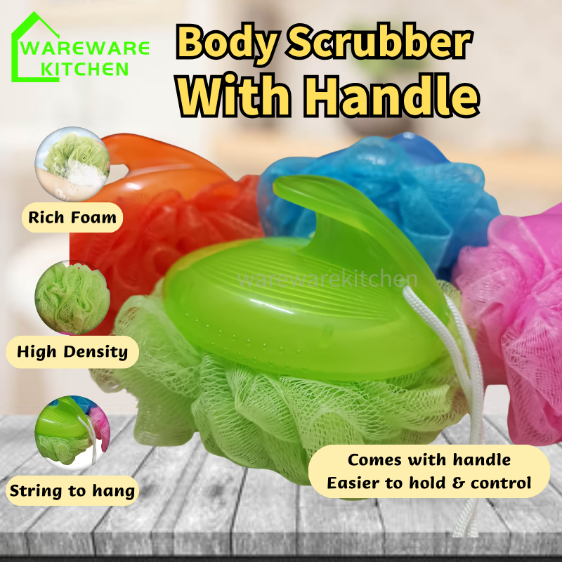 Shower Ball with Handle Bath Ball Soft Mesh Bath Sponge Shower Puff