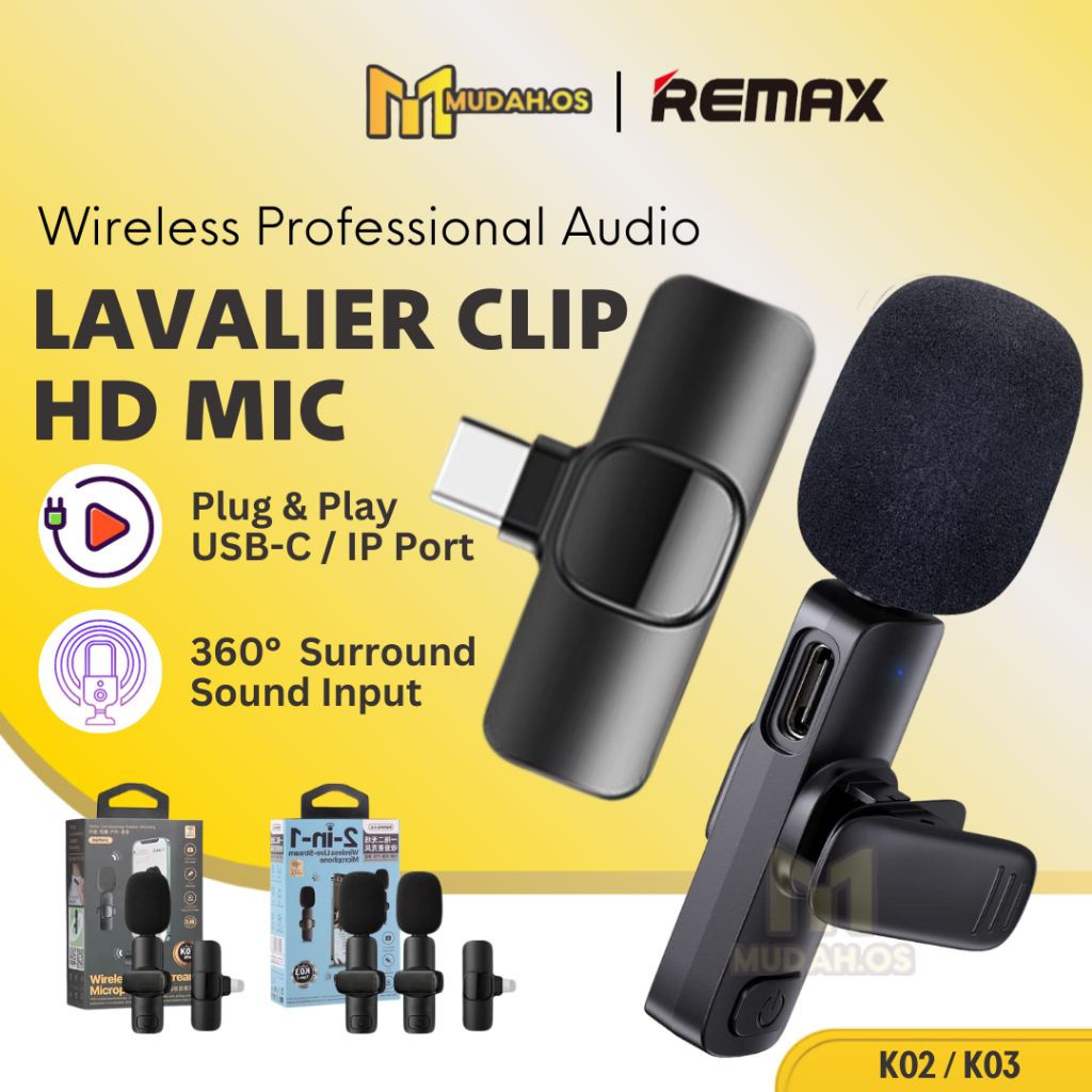 REMAX Mic Wireless Mic Microphone Wireless Live Streaming Mic MDK02 ...