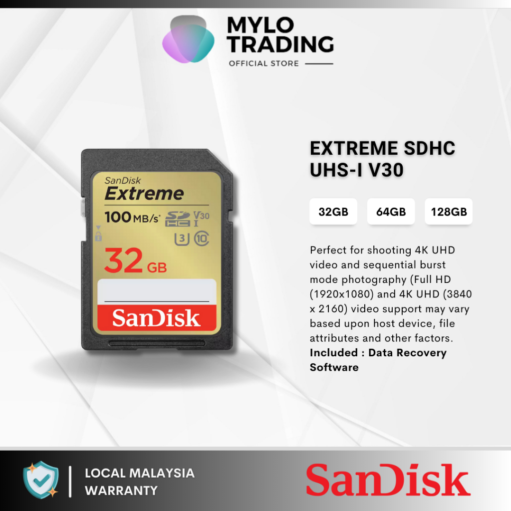 SanDisk Extreme SDXC SD Card Memory Card 150MB/s - 180MB/s ( 32GB ...