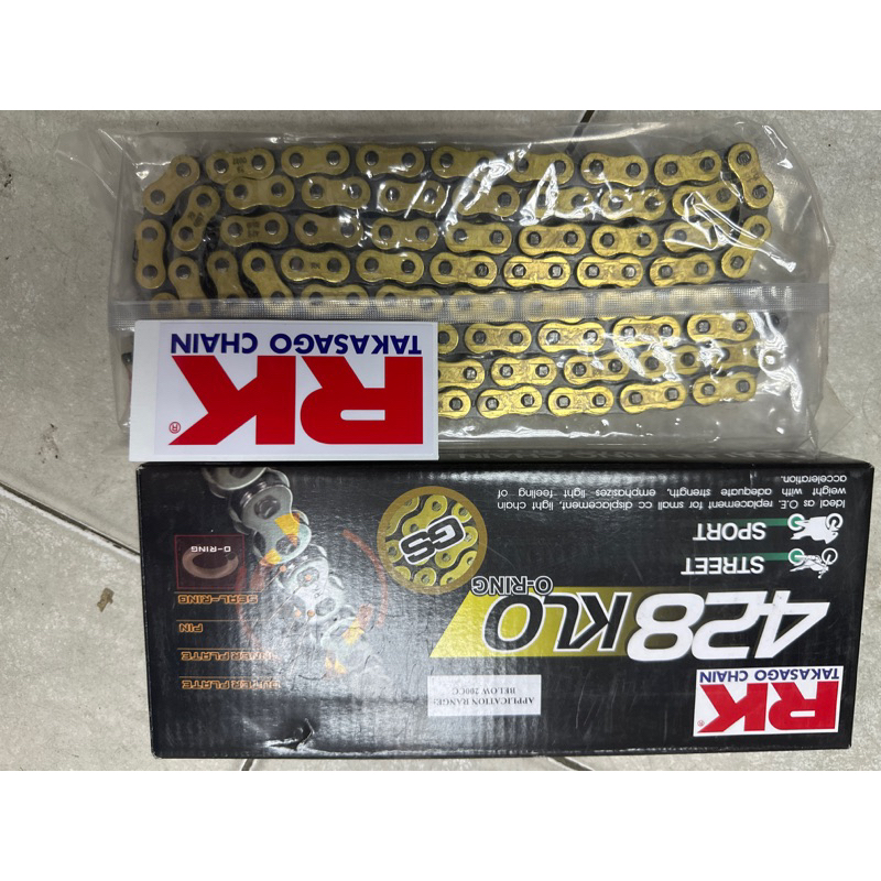 RK 428 KLO O Ring Chain Red Merah or gold 122L/132L/140L