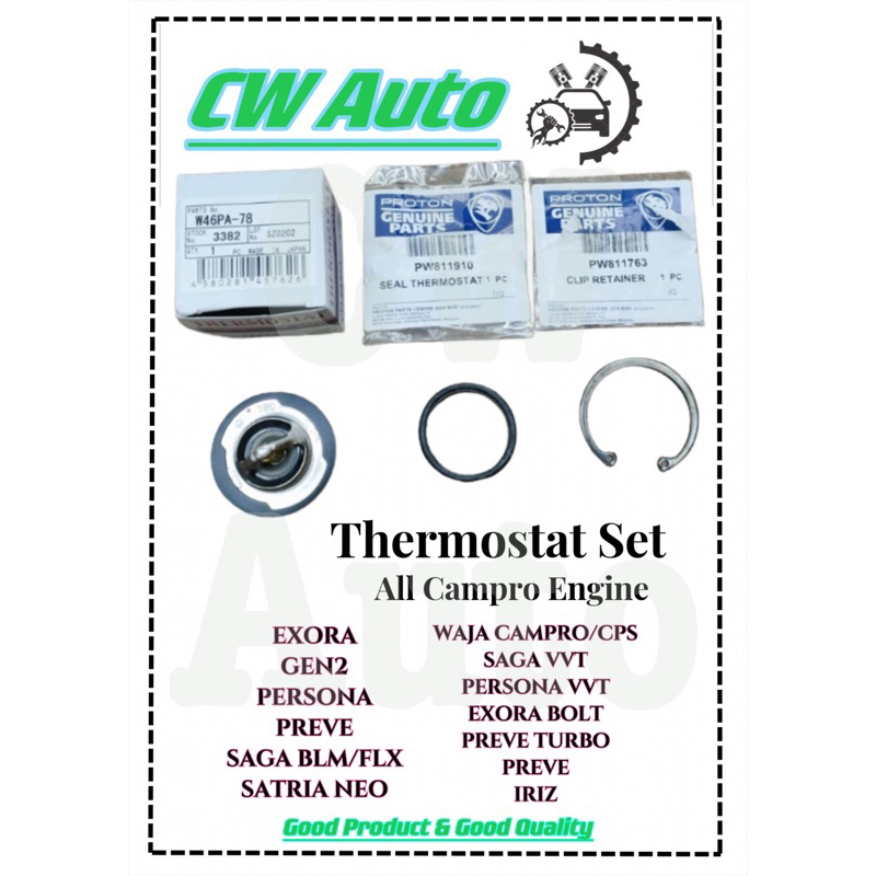 Tama Thermostat Kit Set Proton Saga Blm Flx Gen Persona Exora Preve Satria Waja Campro Saga Vvt