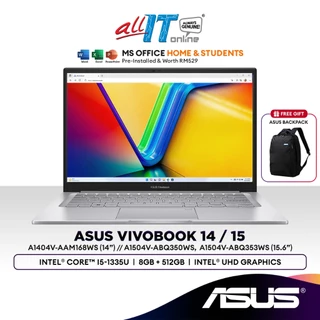 Asus Vivobook A1404V/ A1504V 14"/15.6" Laptop (Intel Core i5-1335U | 8GB | 512GB SSD | Intel UHD Graphic | H&S)