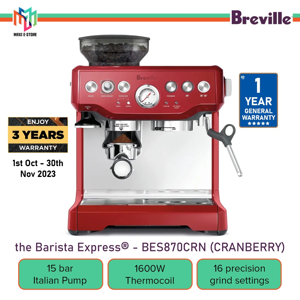Breville BES870CRN Barista Express Espresso Coffee Machine Coffee Maker