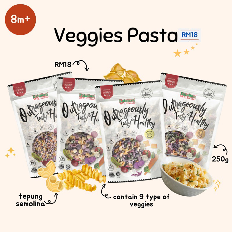 EATALIAN EXPRESS PASTA Veggies Pasta Star Shell Fusilli