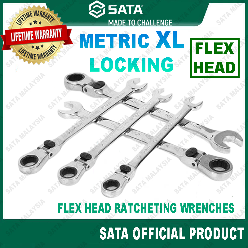 SATA Metric XL Locking Flex Head Ratcheting Wrench Locking Spanner Sata