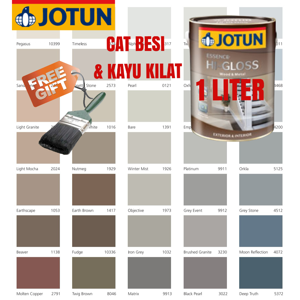JOTUN 1 LITER HI GLOSS WOOD METAL DOOR GATE PAINT / CAT MINYAK KILAT