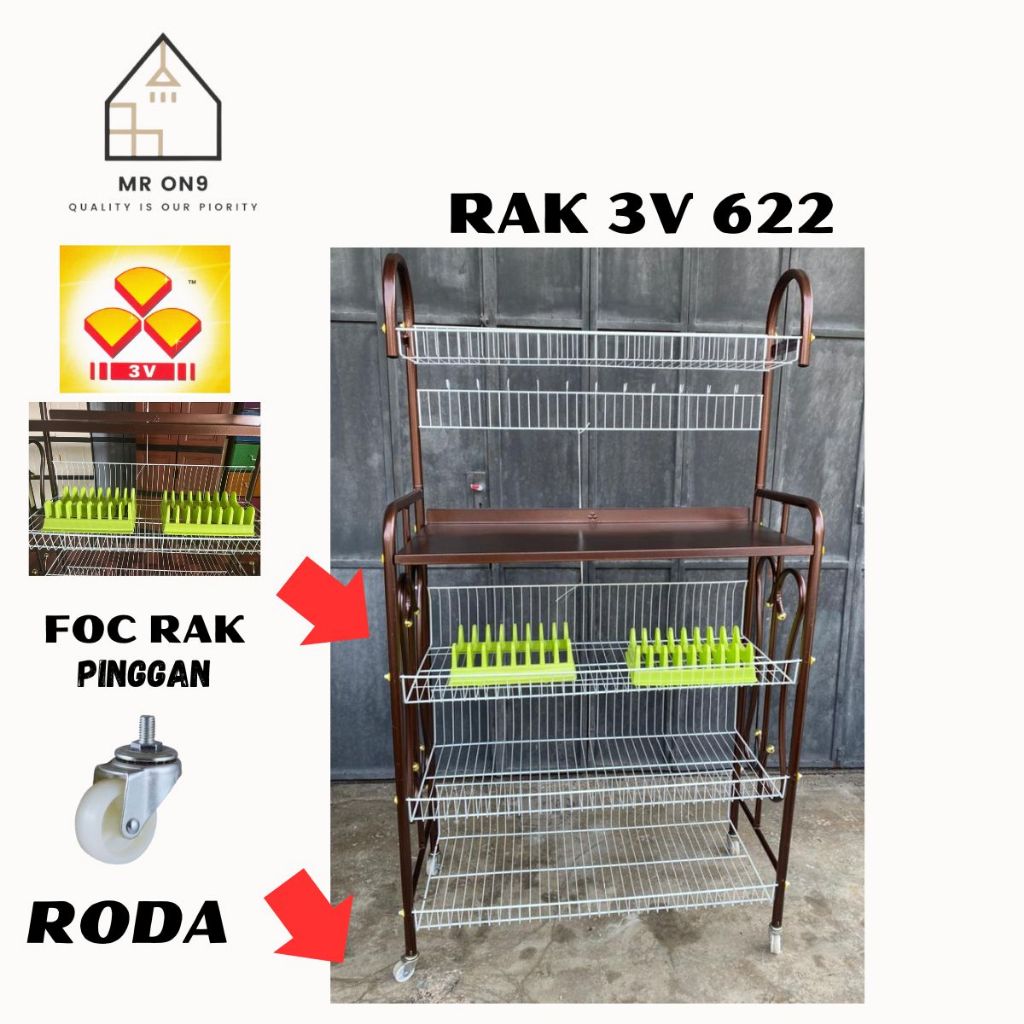 3V MULTI PURPOSE RACK PLATE RACK DISH RACK KITCHEN RACK RAK PINGGAN RAK ...